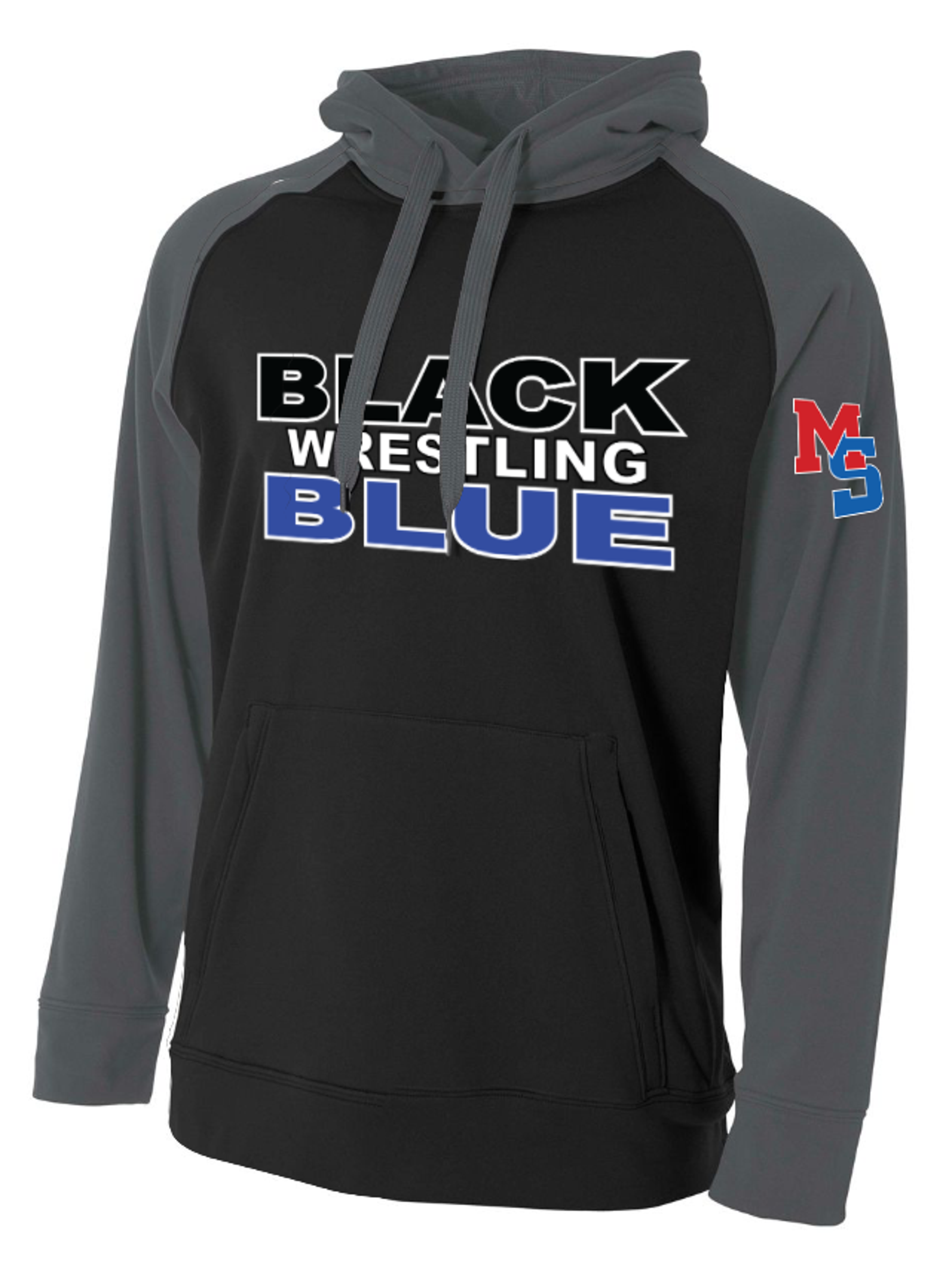 Black & Blue Colorblock Fleece Hoodie