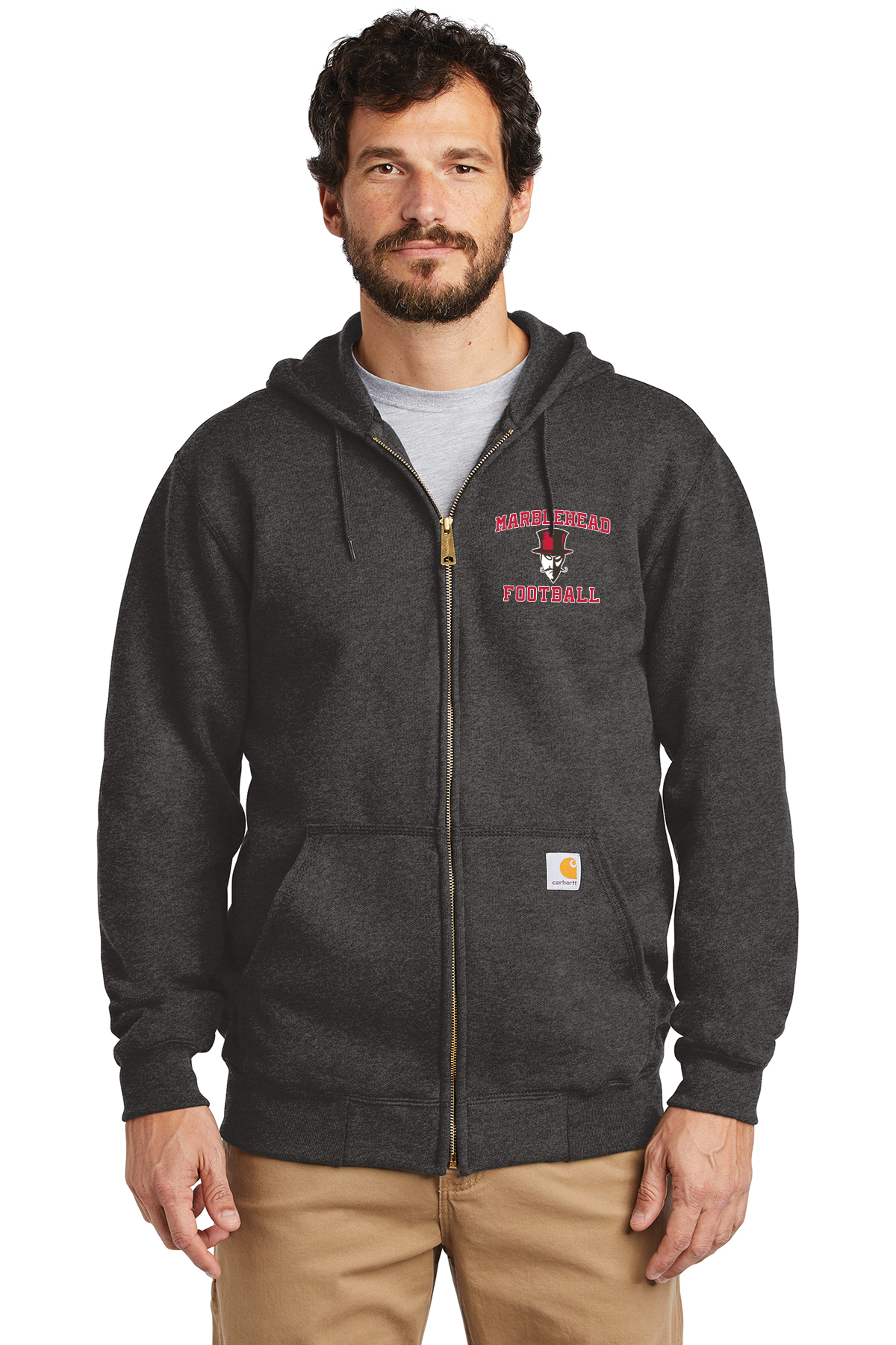Marblehead High Football Carhartt Midweight FullZip Sweatshirt