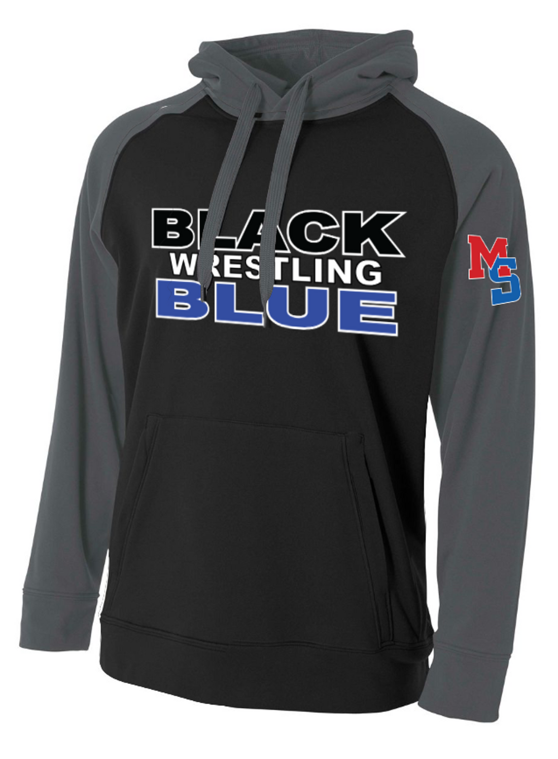 Black & Blue Colorblock Fleece Hoodie