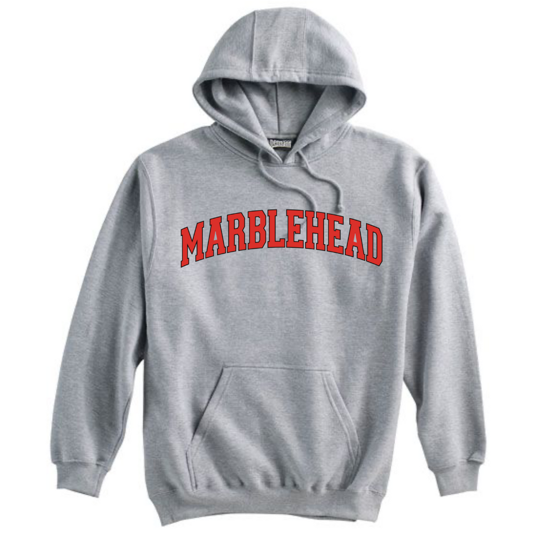 Marblehead Arch Red with Black Outline Hoodie