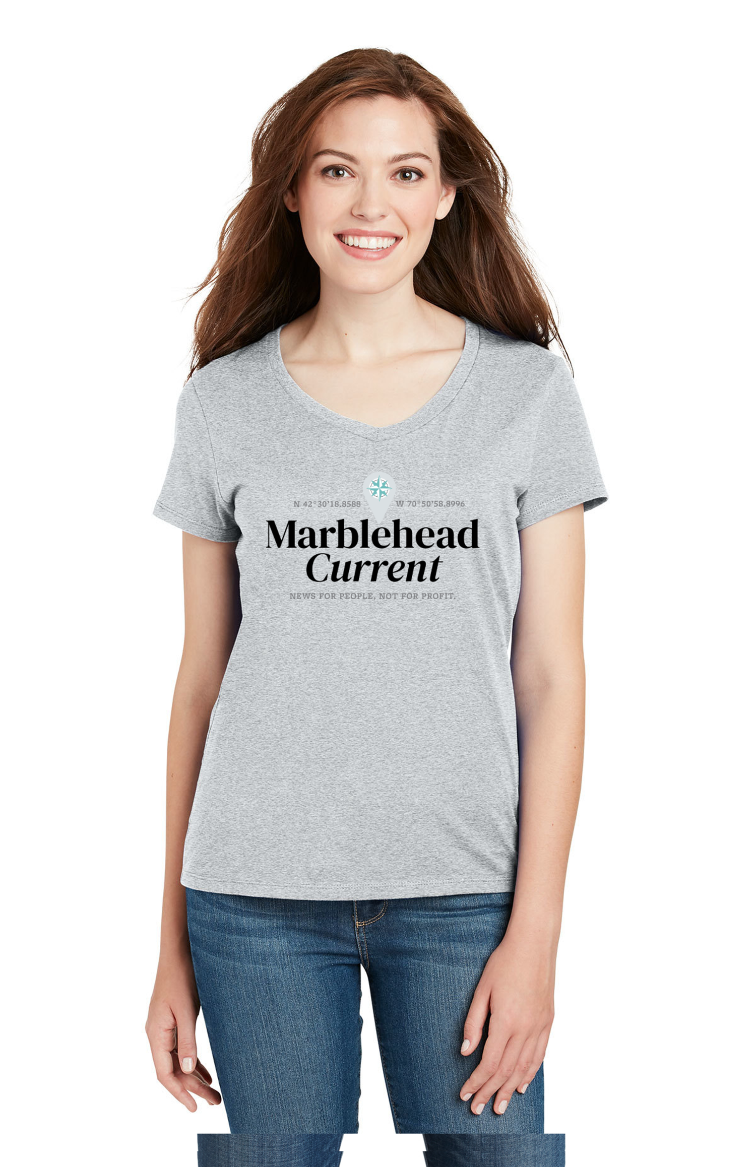 Marblehead Current Large Logo Ladies Cotton Tee