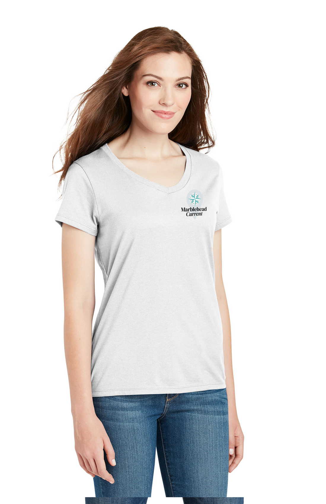 Marblehead Current Pin Logo Ladies Cotton Tee