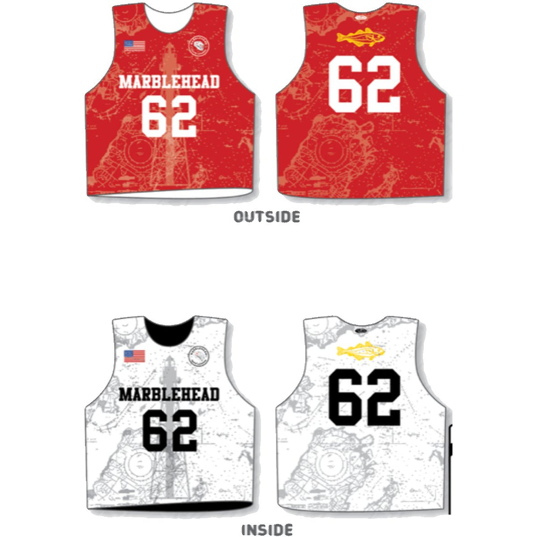 MHD Boys Youth Lacrosse Reversible Pinnie