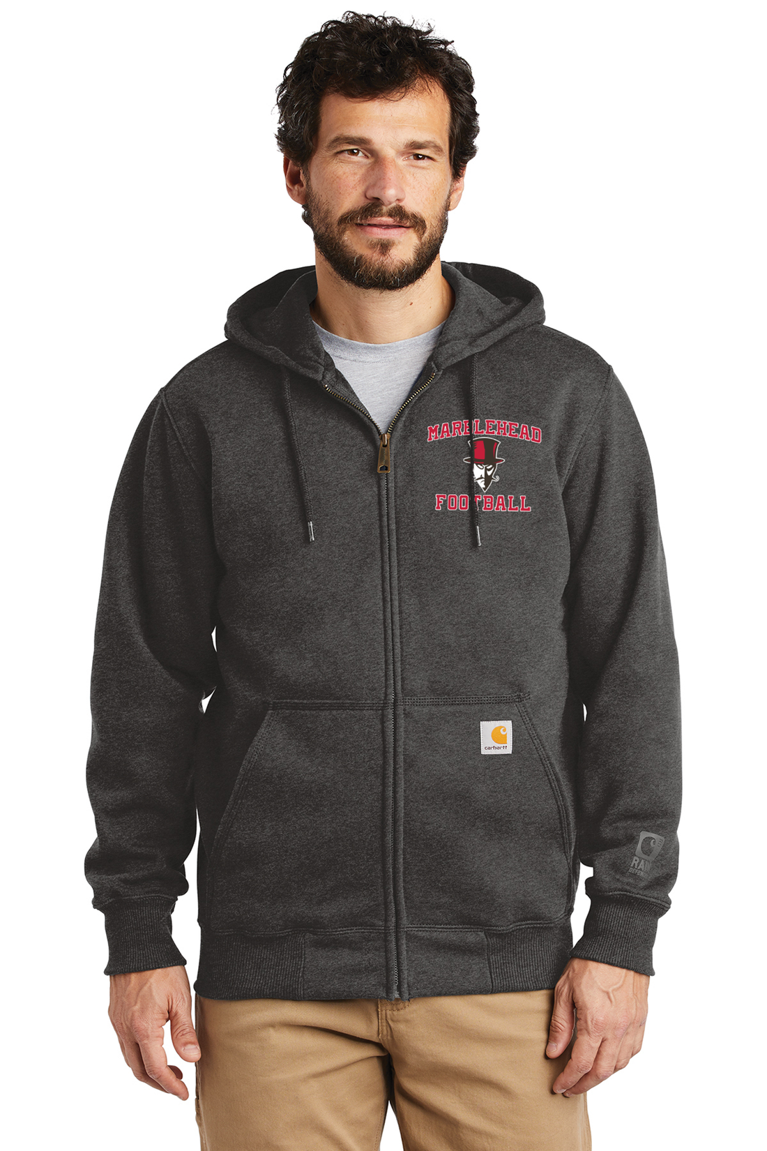Marblehead High Football Carhartt FullZip Heavyweight Hoodie