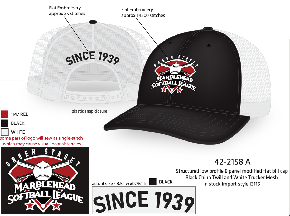 Marblehead Softball League Baseball Cap