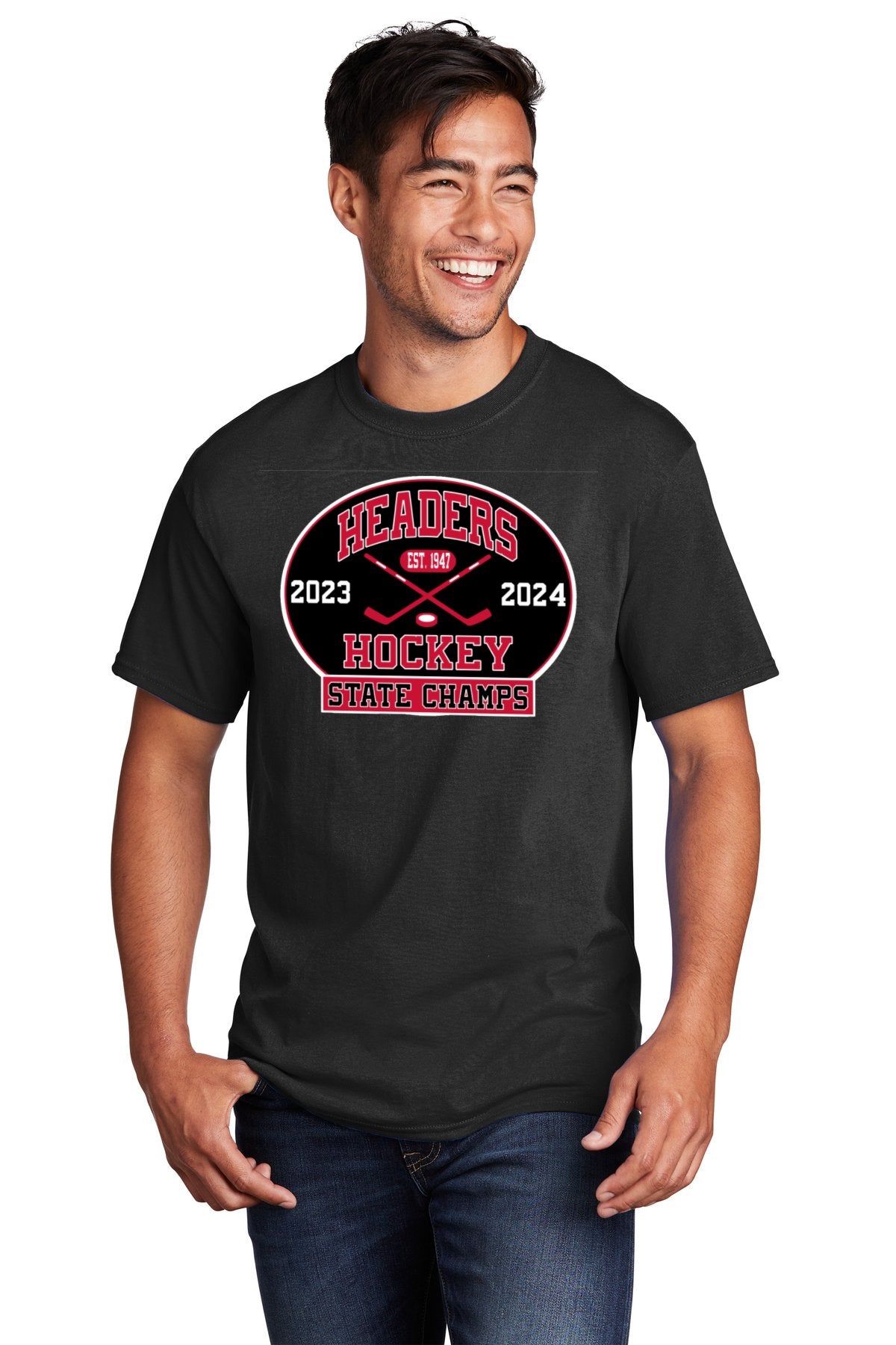 MHS Boys Hockey Championship Heavy Cotton Tee Shirt